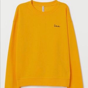 NWOT H&M yellow ‘love’ sweatshirt